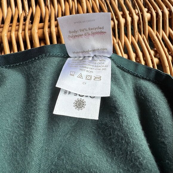 HANNA ANDERSSON Super Soft Skater Dress Girls 6-7 120 Juniper Green Velour Xmas - Picture 7 of 9